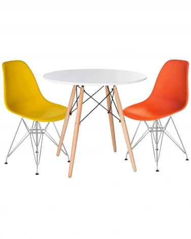 Стол обеденный CHELSEA`80 (ножки светлый бук, столешница белая)