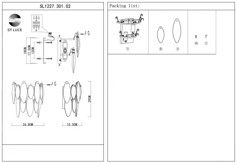 Настенный светильник Ancona SL1227.301.02 ST Luce (220V, хрусталь, подвески)