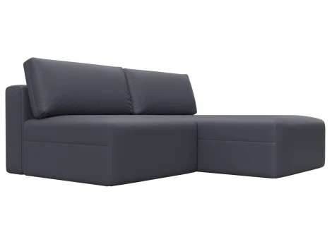 Диван угловой модульный Лига-060 НПБ угол универсальный (ЛДСП,Брус,Фанера/Пластик/Экокожа/Серый) Лига Диванов 130063