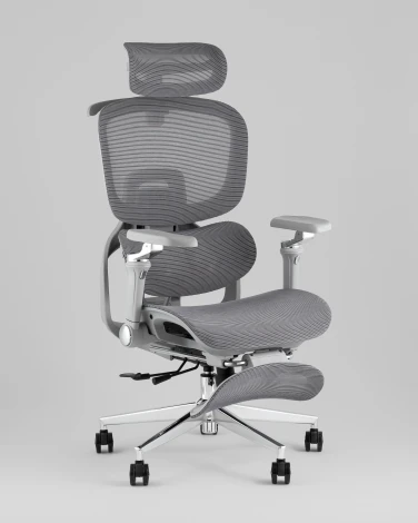 Кресло офисное TopChairs Prodigy с оттоманкой серый УТ000041698