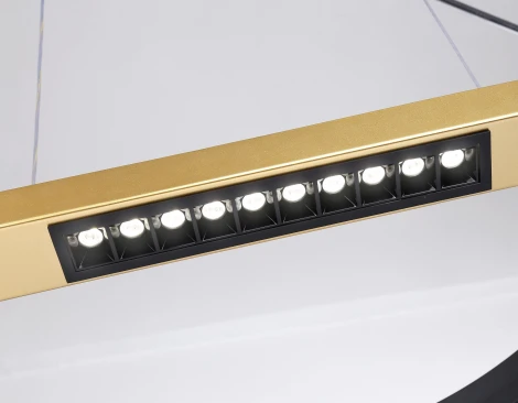 Подвесной светодиодный светильник Ambrella Comfort FL51489 (регулировка яркости, 220V, пульт управления, на тросе, кольцо)