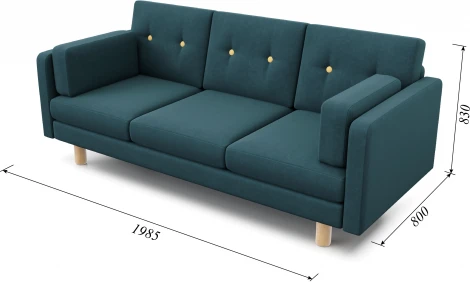 Диван Arsko прямой Ингвар Б велюр голубой