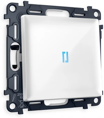 Комплект механизма Ambrella Volt 1-клавишного выключателя с подсветкой 10000K ALFA MA102020 Белый глянец QUANT