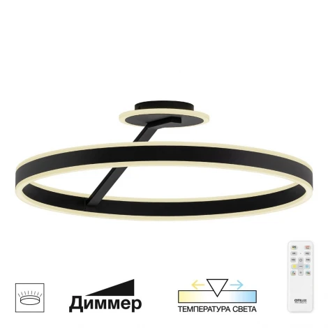 Потолочная люстра на штанге светодиодная с пультом Citilux Дуэт CL719761 (кольцо)