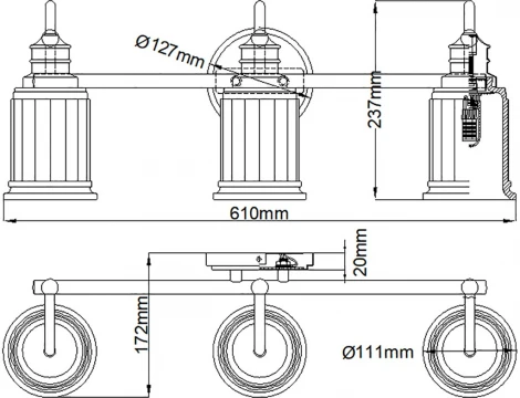 Бра Quoizel Swell QZ-SWELL3-BB-BATH (220V, IP44)