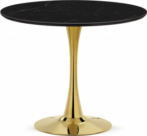 Кухонный стол Notta Тулип 90х73 черный мрамор / золото (Керамика) арт.600710