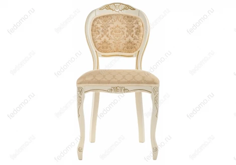 Деревянный стул Woodville Лауро патина золото / бежевый тесьма 11 371810