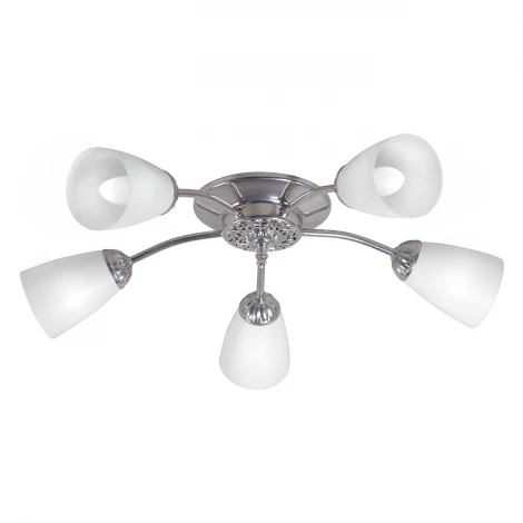 Люстра потолочная Day&Night, 5 плафонов, хром с белым