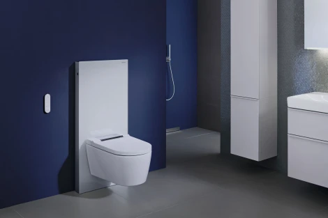 Унитаз подвесной Geberit AquaClean Sela 146.224.21.1 вставка глянцевый хром