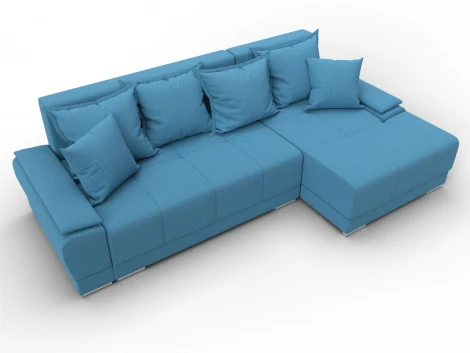Диван угловой Лига-119 угол правый (ДСП,Брус,Фанера,ЛДС,Рогожка/Голубой) Лига Диванов 137087