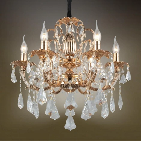 Подвесная люстра Omnilux Grosseto OML-77723-06 (220V, на цепи, подсвечник, свеча)