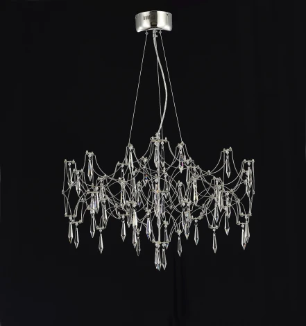 Подвесная люстра светодиодная с пультом и хрустальными подвесками Asfour MyFar Ileria MR2650-57P-76AP