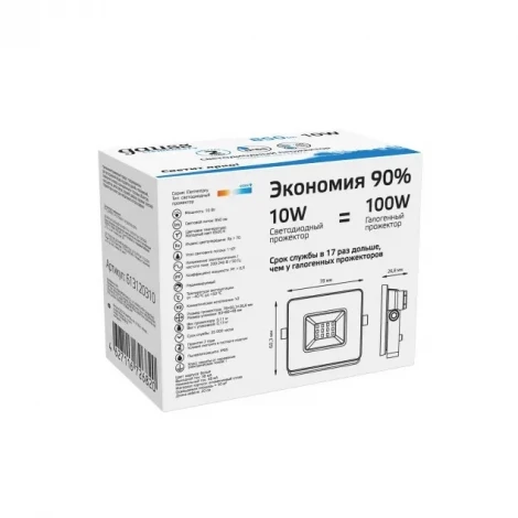 Прожектор уличный Gauss 613120310 (LED, 220V, IP65)