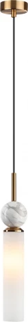 Подвесной светильник Odeon Light Lolla 4359/1 под латунь/металл/стекло/белый мрамор 1*E14 40W 220V (на проводе, круглые)