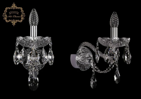 Бра Art Classic 10.21 10.21.1.165.XL.Cr.Sp (220V, хрусталь, подвески, подсвечник, свеча)