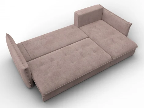 Диван угловой Лига-100 НПБ угол универсальный (ДСП,Фанера/Пластик/Велюр/Бежевый) Лига Диванов 133664