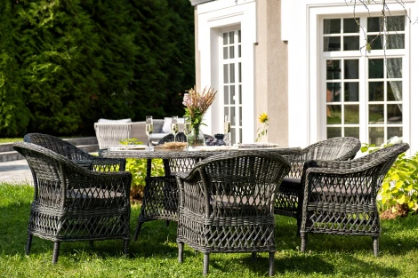 "Эспрессо–150 S" обеденная группа плетеная, цвет графит 4SIS арт.УТ-00007676