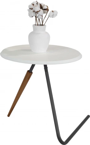 Стол журнальный Дуэт 7Н белый/серый бетон/бук Mebelik арт.009212