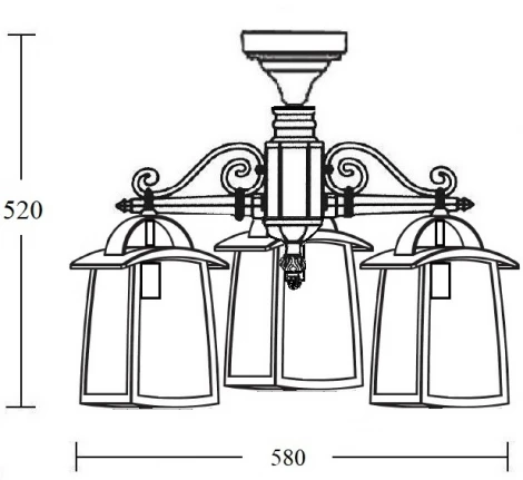 Потолочный светильник уличный Oasis Light FRANKFURT I 27370A 3 02 Bl