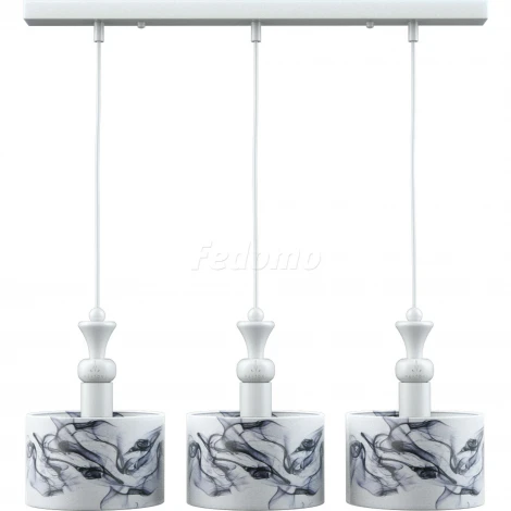 Люстра подвесная Lamp4you, 3 плафона, белый с синим