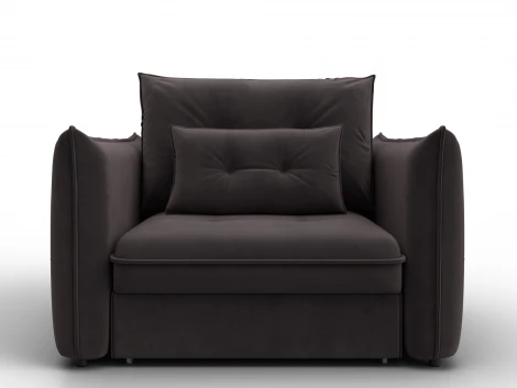 Кресло Лига-100 НПБ (ДСП,Фанера,Велюр/Коричневый) Лига Диванов 136998