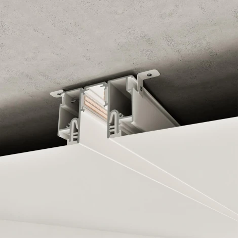 Шинопровод низковольтный для монтажа в натяжной потолок 3м Novotech Flum 135327 белый (CLAMP) IP20 48V FLUM