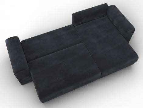 Диван угловой Лига-099 угол универсальный (ДВП,ДСП,ЛДСП,Брус,Фанера/Пластик/Велюр/Темно-серый) Лига Диванов 132587