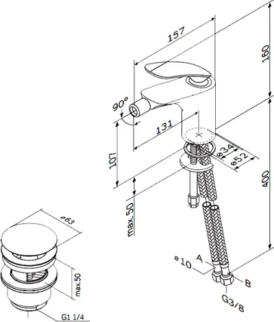 Смеситель Am.Pm Sensation F3083164 для биде