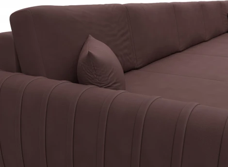 Диван П-образный Лига-057 НПБ МегаЛонг Лига Диванов (Замша) арт.129370