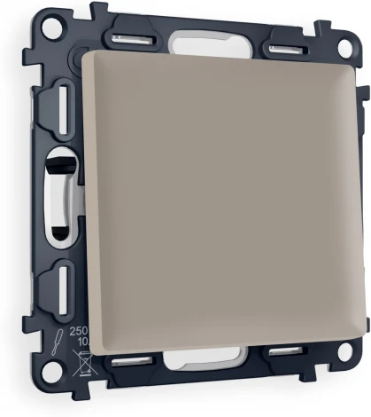 Комплект механизма Ambrella Volt 1-клавишного перекрестного выключателя ALFA MA361030 Серо-бежевый матовый QUANT