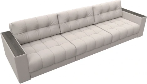 Диван прямой с декором Лига-049 НПБ Лонг Лига Диванов (Замша) арт.128446