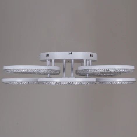 Потолочная люстра светодиодная на штанге с пультом с регулировкой цветовой температуры, яркости и с ночным режимом Reluce 67120-0.3-4+4C WH