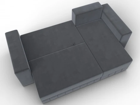 Диван угловой Лига-076 угол универсальный (ДСП/Пластик/Велюр/Серый) Лига Диванов 129843