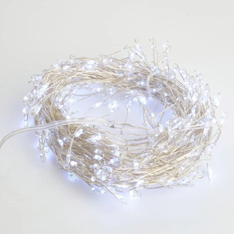 Светодиодная гирлянда Кластер (на проволоке) линейная 12м 5000К c питанием от сети 220V Feron CL584 51448