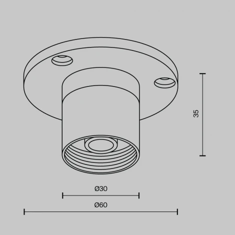 Основание для накладного монтажа системы Shelf с внутренней резьбой без ввода питания Maytoni Accessories for system Shelf CA023BI-B