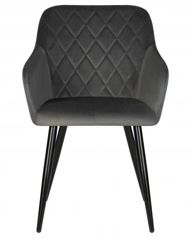 Стул обеденный ROBERT (черные матовые ножки, велюр V108-92 Антрацит)