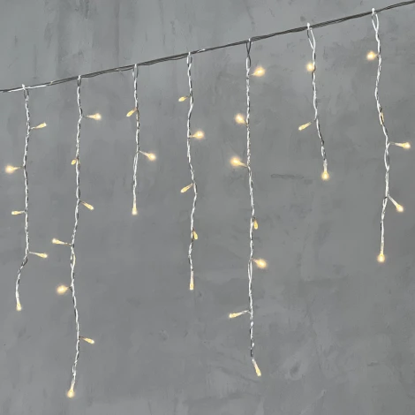 Гирлянда Бахрома 3,1 x 0,5 м тепло-белая 24В, 150 LED, провод прозрачный  ПВХ, IP54 Laitcom PIL150-10-1WW