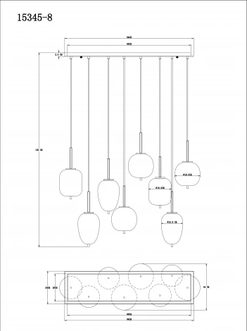 Подвесной светильник Globo Blacky 15345-8 (220V, на проводе, шарики)
