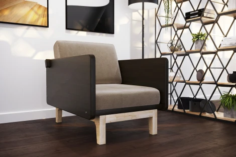 Кресло Arsko Двалин венге велюр бежевый