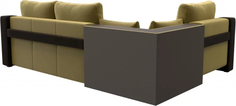 Диван угловой Кронос левый угол (Желтый,Коричневый/Микровельвет) Лига Диванов арт.114617L