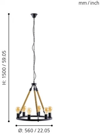 Подвесная люстра Eglo Findlay 49694 (220V, на цепи, кольцо)