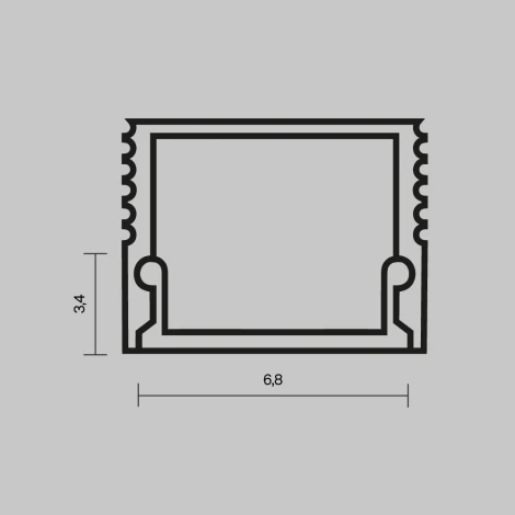 Рассеиватель для профиля 08×09 черный, 2 м Maytoni 642018