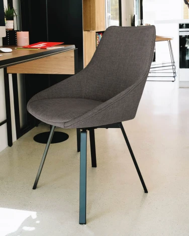 Обеденный стул La Forma (ex Julia Grup) Jenna (Серый/ Сталь,Фанера,Пена,Металл)