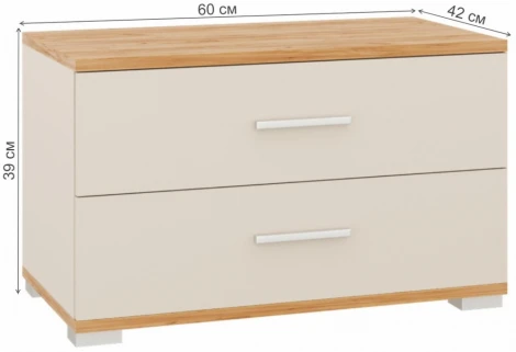 Тумба прикроватная Woodville Кассандра (ЛДСП, Бежевый) 559217