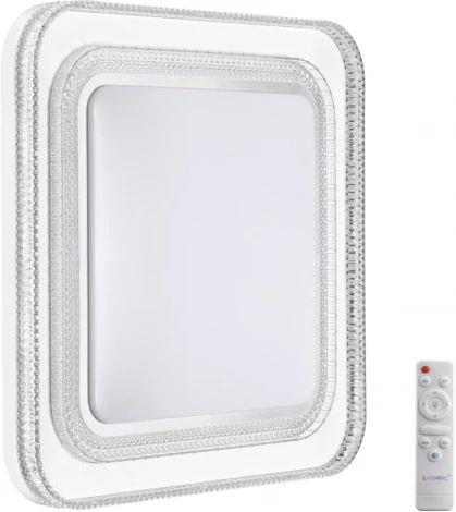Настенно-потолочный светильник Sonex Suzy Silver 7685/EL пластик/серебристый LED 70Вт 3000-6000K 490х490 IP43 пульт ДУ (220V)