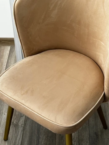 Стул МОНЕ ZIZI 605 Латте, велюр / Золотой каркас M-City