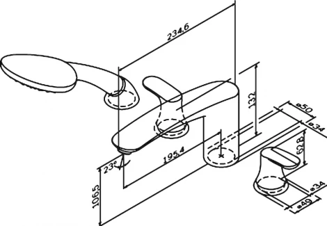 Смеситель Am.Pm Like F8001300 на борт ванны