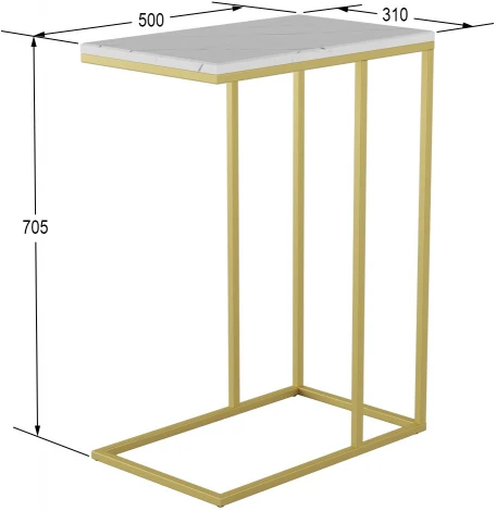 Стол придиванный Агами Голд белый мрамор/золото от фабрики Mebelik