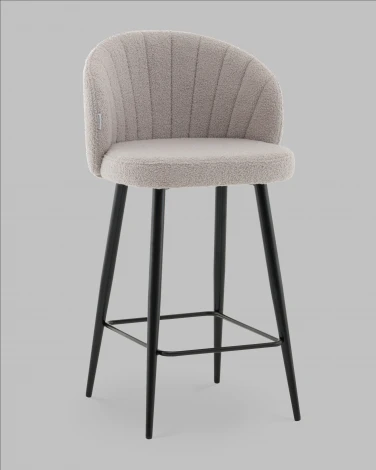 Стул полубарный Ханнингем букле светло-серый Stool Group арт.УТ000041700