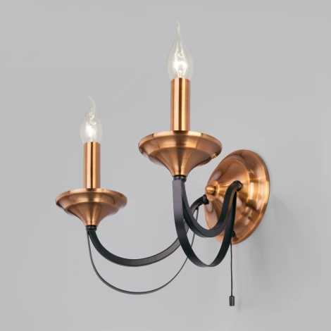 Бра Eurosvet Lazzaro 60098/2 черный (220V, выключатель, свеча)